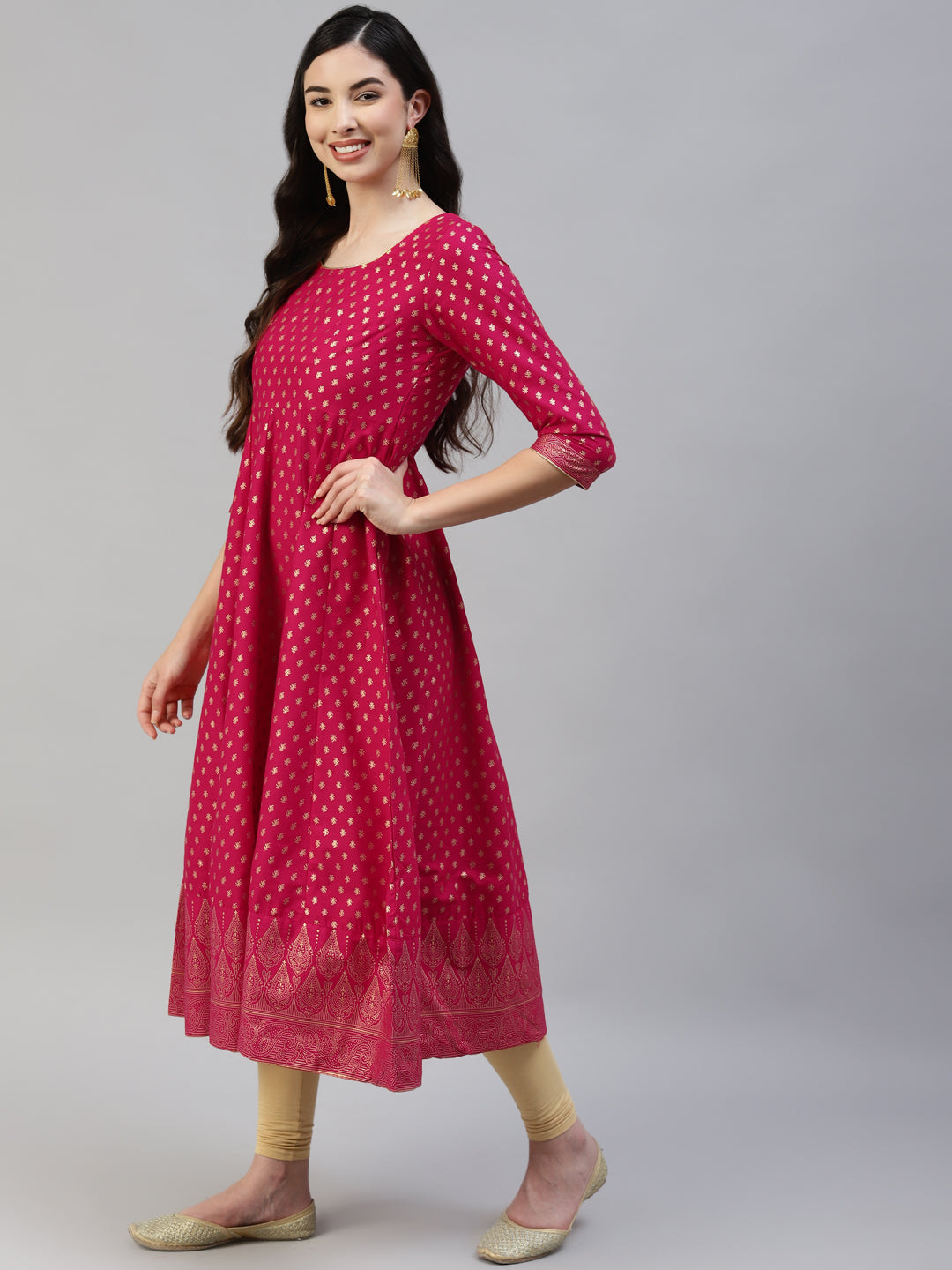 Bird Embroidered Candy Floss Asymmetrical Kurti – Saris and Things